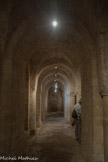 <center>Abbatiale Sainte-Marie de Cruas</center>La crypte est la partie la plus ancienne de l’Abbatiale (elle fût édifiée au milieu du XIe siècle). Elle est composée de deux vaisseaux transversaux, compartimentés en quinze travées carrées couvertes de voûtes d’arête à coffrage apparent qui se terminent à l’Est par trois absides semi-circulaires. Ses mesures imposantes s’expliquent par les proportions du transept, qui se situe au-dessus. Sa vocation était de permettre aux fidèles et aux pèlerins de vénérer les reliques de saint Torquat  et de saint Josserand.