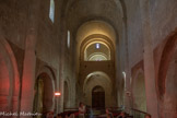 <center>Abbatiale Sainte-Marie de Cruas</center>Au-dessus de la porte principale se trouve la chapelle seigneuriale Saint-Michel, du XIIIe siècle, qui était réservée à l’abbé-seigneur de Cruas lors des célébrations religieuses. Elle fut détruite au cours des guerres de religion par les moines et reconstruite en 1987 à l’identique, en pierre de Cruas, car il restait des bases.