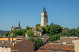 <center>Draguignan</center>La chapelle Saint-Sauveur, le clocher de l'église Saint-Michel, la tour de l'Horloge.