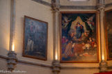 <center>L’église Saint-Michel</center>Remise du rosaire à saint Dominique de Guzmán et sainte Catherine de Sienne ou Donation du scapulaire à saint Simon Stock ? Le Sacré-Coeur de Jésus devant un pape et un roi.