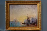 <center></center>Félix Ziem
Beaune, 1821 - Paris, 1911
L'escadre du duc de Gênes à Villefranche-sur-Mer. 1901 Huile sur panneau
Hist. don d’Alice-Ursule Treilles (1856-1945), veuve de l'artiste, en 1912
