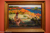 <center></center>Avant de partir au Maroc» où il développe son style orientaliste»
Jacques Majorelle séjourne d’avril à septembre 1917 à Agay» dans une petite maison au jardin luxuriant située à cent mètres de la mer. Ce cadre enchante l’artiste» qui installe son chevalet au creux des rochers» comme en témoigne une photographie le montrant au travail.
Les modèles aux traits méditerranéens adoptent des poses parfois contraignantes» qui peuvent paraître contorsionnées voire anti-naturelles dans ce décor. L’Estérel assume en effet ici une fonction d’arrière-plan à un nu» dans lequel on reconnaît les rochers rouges de la Baumette à Agay et l’île aux Vieilles» motifs récurrents dans la production de Majorelle au cours de ces quelques mois. <br> Les rochers d’Agay
Jacques Majorelle (1886, Nancy - 1962, Paris)
1917, huile sur toile 59 x 81 cm
Collection particulière