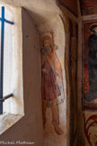 <center>Chapelle Notre-Dame de Ben-Va</center>SAINT JACQUES LE MAJEUR (jacobus), tunique courte pour ne pas entraver la marche, chapelet, bourdon. C'est le patron des pèlerins vénéré à Lorgues dont un hameau porte le nom : Sant Jaume (Fête le 1er Mai)
