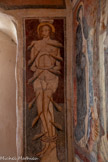 <center>Chapelle Notre-Dame de Ben-Va</center>SAINT SEBASTIEN, (Sant Sébastian), juvénile, attaché à sa colonne et transpercé de flèches, symboles de la soudaineté des épidémies. Intervient contre la peste, fêté le 20 janvier.