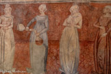 <center>Chapelle Notre-Dame de Ben-Va</center>Les 2 bébés de la CHARITE ou Espérance. Par erreur le peintre l'a nommé Abstinence.
Les flacons de la TEMPERANCE
Les mains jointes de la PATIENCE
Le fouet de la PENITENCE
