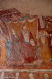 <center>Chapelle Notre-Dame de Ben-Va</center>Trônant en majesté sous un dais tenu par des anges, apparaît la figure du Christ Roi dans le dogme de la Trinité. Dieu le Père sévère et barbu, surmonté de la colombe de l'Esprit Saint.
Les mains et les pieds marqués par les stigmates de la croix. Le Christ en gloire à la fois souverain et justicier. A ses cotés la figure rassurante de sa mère, les mains jointes, se tourne suppliante vers son fils.
