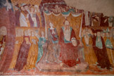 <center>Chapelle Notre-Dame de Ben-Va</center>Trônant en majesté sous un dais tenu par des anges, apparaît la figure du Christ Roi dans le dogme de la Trinité. Dieu le Père sévère et barbu, surmonté de la colombe de l'Esprit Saint.
Les mains et les pieds marqués par les stigmates de la croix. Le Christ en gloire à la fois souverain et justicier. A ses cotés la figure rassurante de sa mère, les mains jointes, se tourne suppliante vers son fils.