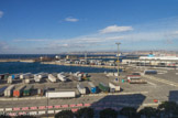 <center>Vue du Silo.</center>Terminal roulier, avec le pont tournant.