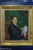 <center></center>Jean-François Champollion tient en main le Tableau des Signes phonétiques emblématique de sa découverte de 1822. Ce tableau, annexé à la célèbre Lettre à M. Dacier, présente la correspondance établie entre grec, démotique et hiéroglyphes. <br>
VICTORINE-ANGÉLIQUE-AMLIE DE RUMILLY (1789-1849)
Après 1822, huile sur toile