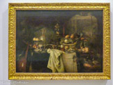 <center></center>Nature morte d’après Davidsz. de Heem, La Desserte
Paris, 1893 Huile sur toile
Legs de Mme Henri Matisse, 1960.
La fréquentation assidue du Louvre pendant les années de formation de l’élève était une étape nécessaire de l'apprentissage. Gustave Moreau y accompagne régulièrement sa classe et encourage ses élèves à réaliser des copies d'après les maîtres.
Pour sa première copie peinte, Matisse choisit une nature morte de l'école hollandaise, Un Dessert de Jan Davidsz. de Heem : « c'est extrêmement compliqué, on dirait que c'est peint à la loupe. Il y a des choses dont le détail est poursuivi à l'infini » (Matisse). Il en donne une interprétation rembranesque et tout en nuances vaporeuses. En 1915, il reprend sa copie et en refait une nouvelle version cubiste deux fois plus grande (MoMA, New York).