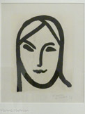 <center></center>Bédouine - Figure aux bandeaux
1947
Aquatinte sur papier Annam appliqué sur papier vélin
Don des héritiers de l'artiste, 1963