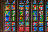 <center>Vue sur la rose méridionale, la Nouvelle Alliance </center>Vue sur la claire-voie des prophètes 
Sous la direction de Jean de Chelles puis Pierre de Montreuil, architectes, vers 1270. Alfred Gérente, maître-verrier, 1862. Osée, Johel, AZmos, Abdias, Jonas, Michée,
t Luc, Ézéchiel et Jean, Daniel et Marc.