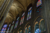 <center>Les vitraux.</center>Vue d’ensemble des vitraux de Laurent Charles Maréchal dans les fenêtres hautes du chœur.