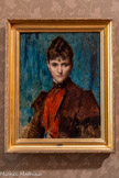 <center>Portrait de femme</center>Portrait de femme
Vers 1886 Huile sur bois
Ce portrait, dont le modèle n’est pas connu, était dans l’atelier de Henner à sa mort et a été donné au musée par Marie Henner en 1923. Daté de 1892 dans l’inventaire de Ouïes Henner, il semble plutôt avoir été peint dans les années 1880, se rapprochant des têtes de fantaisie avec une frange.
Donation Marie Henner