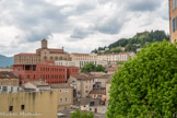 <center>Hôpital Sainte-Marie de Privas.</center>En 1824, le Père Marie-Joseph Chiron (1797-1852), curé de Saint-Martin l'Inférieur, organise une pieuse association de jeunes femmes, les Sœurs de Sainte Marie de l'Assomption. Le 25 novembre 1825, sept d'entre elles commencent la vie commune puis reçoivent l'habit religieux le 20 janvier 1826. Elle choisissent la règle des trappistes et œuvrent auprès des malades et à l'enseignement des enfants. En 1827, le Père Chiron est nommé aumônier de la prison de Privas et découvre que plusieurs femmes atteintes de maladie mentale qui y sont incarcérés. Il demande donc aux sœurs de s'occuper d'elles. Le 2 mars 1827, Marie-Joseph Chiron fonde une maison de soins pour maladie psychiatrique à Privas, avec l'accord de l''évêque, du préfet et du maire. A droite, la colline du Montoulon se présente selon une forme circulaire, culminant à 424 m et dominant l'agglomération privadoise et la vallée de l’Ouvèze.