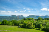 <center>Le Synclinal de la forêt de Saoû</center>A gauche, le versant  sud du synclinal de Saoû, à droite, la montagne de Couspeau
