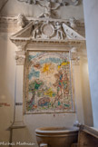 <center>Cathédrale Notre-Dame de la Nativité</center>Le le baptistère est orné de la célèbre mosaïque intitulée « Moïse sauvé des eaux », réalisée par Marc Chagall en 1979. Chagall a séjourné à Vence de 1950 à 1966, période durant laquelle il a créé la plupart de ses peintures bibliques. Bien des années après avoir quitté Vence, il est revenu exprimer sa gratitude en offrant cette magnifique mosaïque à la ville.