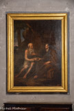 <center>Cathédrale Notre-Dame de la Nativité</center>Saint Antoine est représenté donnant des pains à l'ermite. Toile citée en 1698 par Monseigneur de Crillon dans un procès-verbal de visite, attribuée au moment du classement en 1910 à l'école romaine et rapportée à l'un des Canavesi, qui s'étaient fixés à Vence. Toile réattribuée à Jean Daret depuis la découverte de la signature du peintre à la fin du 20e siècle.
